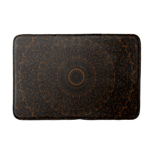 Chocoladebruine Mandala met Ingewikkelde Symmetrie Badmat