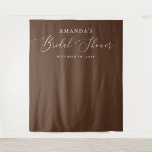 Chocoladebruine Minimalistische Bruidsfeest Achter Wandkleed