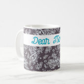 Chocoladebruine paisley koffiemok (Voorkant links)