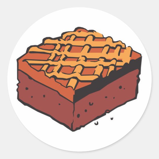 chocoladebruine ronde sticker (Voorkant)