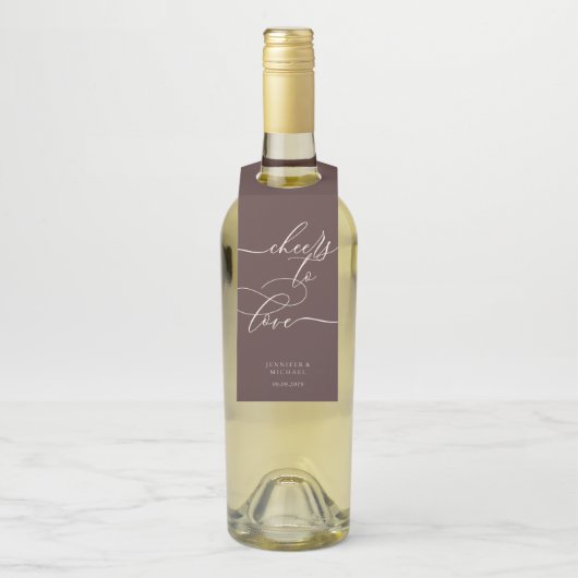 Chocoladebruine Signature-feestviering Flessenhanger (Op fles)