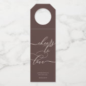 Chocoladebruine Signature-feestviering Flessenhanger (Voorkant)