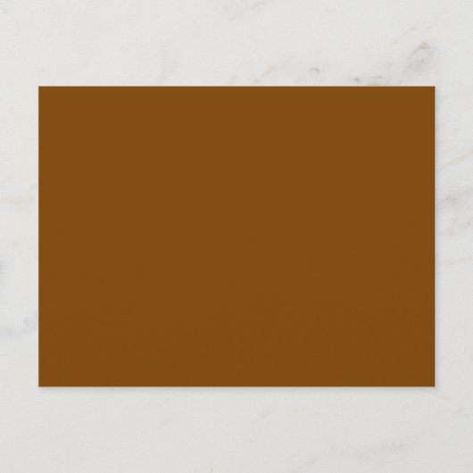 Chocoladebruine vaste kleur briefkaart (Voorkant)