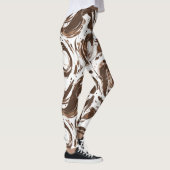 Chocoladebruine witte Snoepjes wervelingen Leggings (Rechts)