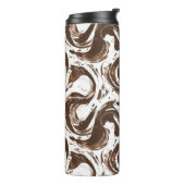 Chocoladebruine witte Snoepjes wervelingen Thermosbeker (Gedraaid links)