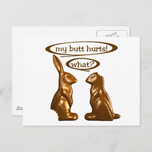 Chocoladebunnies Briefkaart (Voorkant / Achterkant)