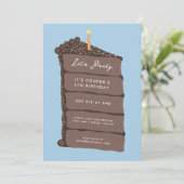 ChocoladeCake Birthday Party Kaart (Staand voorkant)