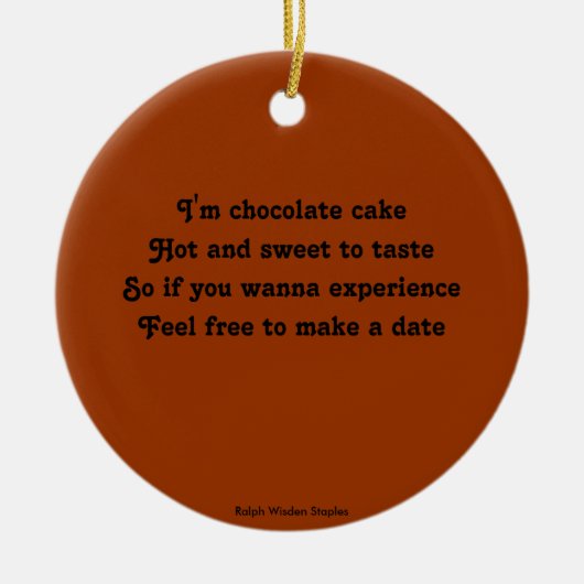 Chocoladecake Keramisch Ornament (Voorkant)