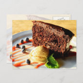 Chocoladecake met karamelijs briefkaart (Voorkant / Achterkant)