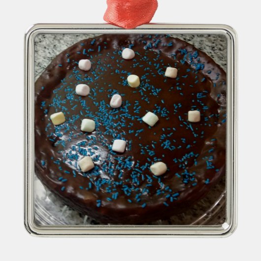 Chocoladecake Metalen Ornament (Voorkant)