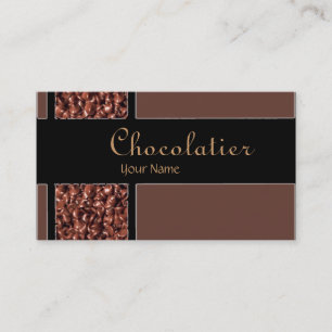 chocoladechips voor chocolade, aangepast visitekaa visitekaartje