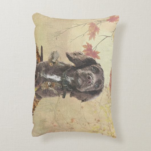 Chocoladecockerspanielpuppy Accent Kussen (Achterkant (Verticaal))