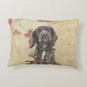 Chocoladecockerspanielpuppy Accent Kussen (Achterkant)