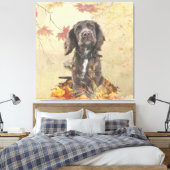 Chocoladecockerspanielpuppy Canvas Afdruk (Insitu (Slaapkamer))