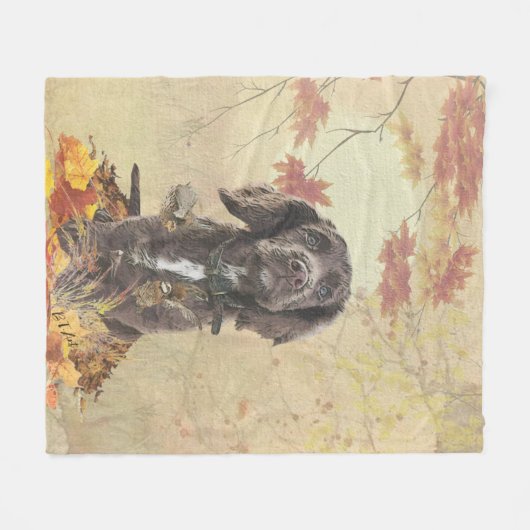 Chocoladecockerspanielpuppy Fleece Deken (Voorkant (Horizontaal))