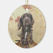 Chocoladecockerspanielpuppy Keramisch Ornament (Links)
