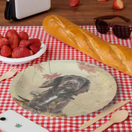 Chocoladecockerspanielpuppy Papieren Bordje