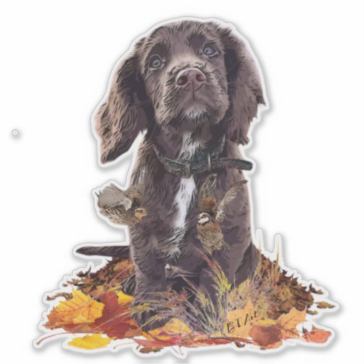 Chocoladecockerspanielpuppy Sticker (Voorkant)