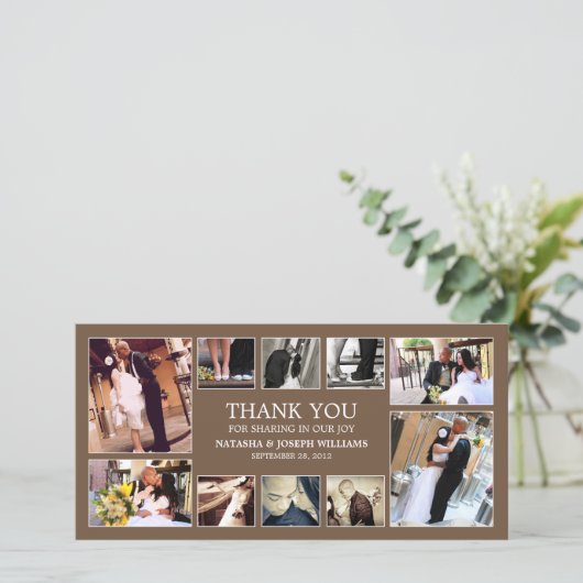 CHOCOLADECOLLAGE | BRUILOFT BEDANKT KAART (Staand voorkant)