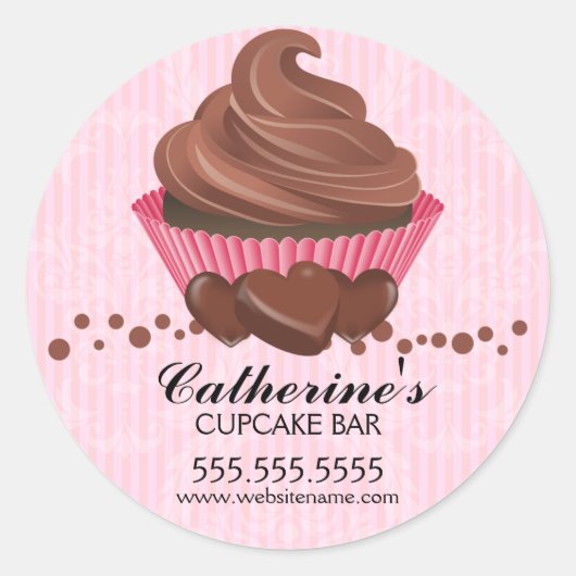 Chocoladecupcake Bakkerij Stickers (Voorkant)