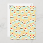 Chocoladecupcake met crème en kersen op de top briefkaart (Voorkant / Achterkant)