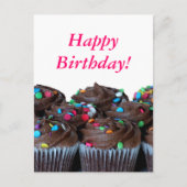 Chocoladecupcakes Happy Birthday Briefkaart (Voorkant)