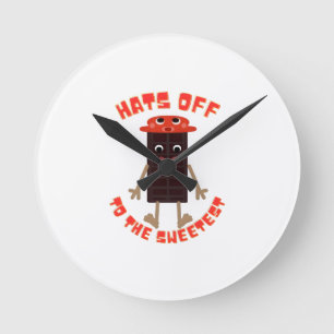 Chocoladedaag ontwerp ronde klok