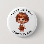 Chocoladedag 9 februari ronde button 5,7 cm (Voorkant)