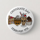 Chocoladedag - 9 februari ronde button 5,7 cm (Voorkant)