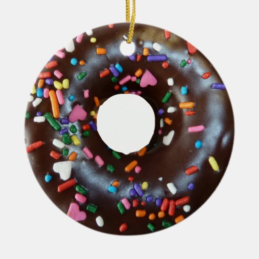 Chocoladedonut Keramisch Ornament (Voorkant)