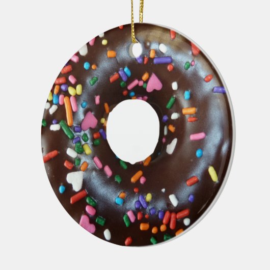 Chocoladedonut Keramisch Ornament (Links)