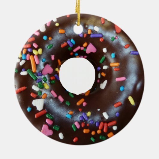 Chocoladedonut Keramisch Ornament (Achterkant)