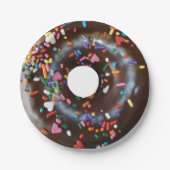 Chocoladedonut Papieren Bordje (Voorkant)