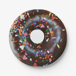 Chocoladedonut Papieren Bordje