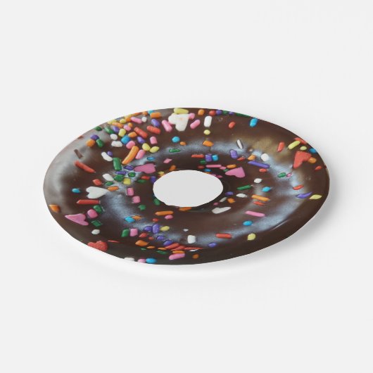 Chocoladedonut Papieren Bordje (Gekanteld)