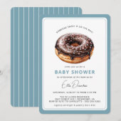 Chocoladedonut | Schattige Blue Boy Baby shower Kaart (Voorkant / Achterkant)