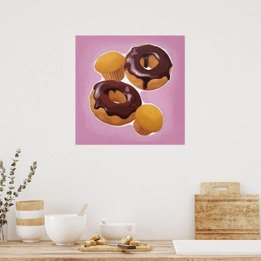 Chocoladedonuts en muffin poster (Keuken)