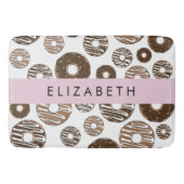 Chocoladedonuts, karameldonuts, ijs, Jouw naam Badmat (Voorkant)