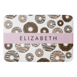 Chocoladedonuts, karameldonuts, ijs, Jouw naam Badmat
