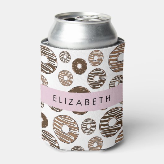 Chocoladedonuts, karameldonuts, ijs, Jouw naam Blikjeskoeler (Blikje Voorkant)