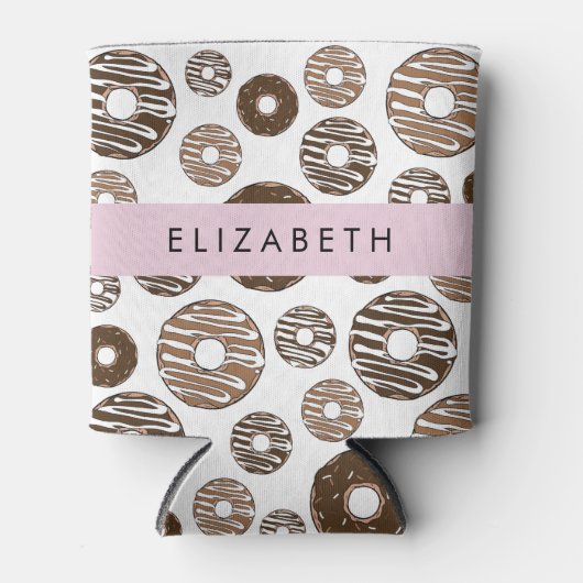 Chocoladedonuts, karameldonuts, ijs, Jouw naam Blikjeskoeler (Voorkant)