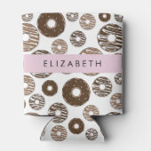 Chocoladedonuts, karameldonuts, ijs, Jouw naam Blikjeskoeler (Achterkant)