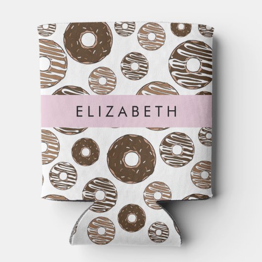 Chocoladedonuts, karameldonuts, ijs, Jouw naam Blikjeskoeler (Achterkant)