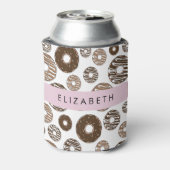 Chocoladedonuts, karameldonuts, ijs, Jouw naam Blikjeskoeler (Blikje Achterkant)