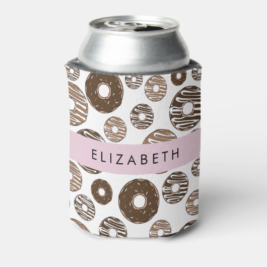 Chocoladedonuts, karameldonuts, ijs, Jouw naam Blikjeskoeler (Blikje Achterkant)