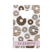 Chocoladedonuts, karameldonuts, ijs, Jouw naam Creditkaart Flessenopener (Achterkant)