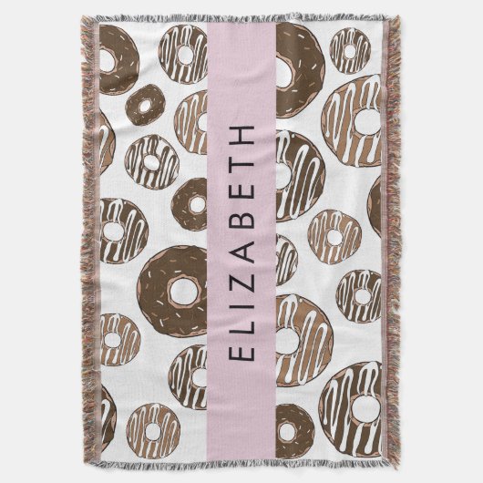 Chocoladedonuts, karameldonuts, ijs, Jouw naam Deken (Voorkant Verticaal)