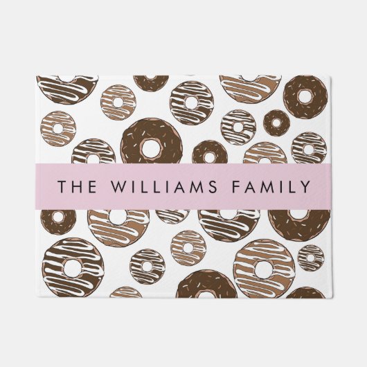 Chocoladedonuts, karameldonuts, ijs, Jouw naam Deurmat (Voorkant)