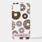 Chocoladedonuts, karameldonuts, ijs, Jouw naam iPhone Hoesje (Achterkant)