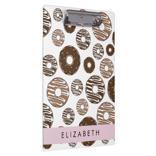 Chocoladedonuts, karameldonuts, ijs, Jouw naam Klembord (Rechts)